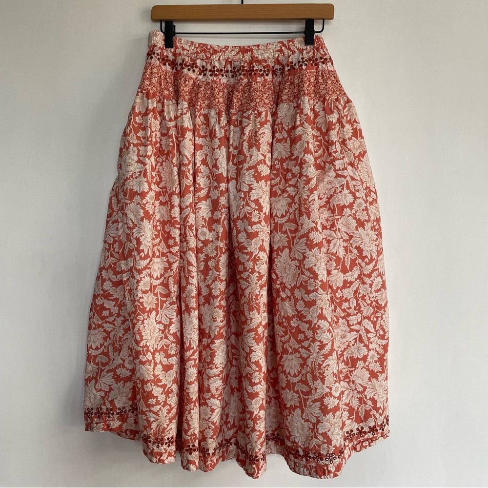 Free People Gesibelle Printed Set Pink Floral Eyelet Embroidery Tank Skirt XS - Picture 8 of 14